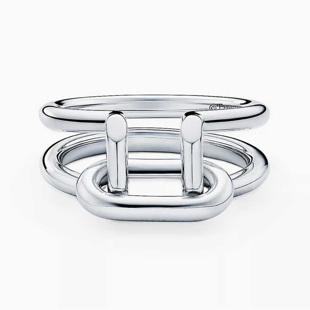 TIFFANY & CO. Sterling Silver “Hardware Two-row” Ring  EUC and Authentic - Picture 11 of 12